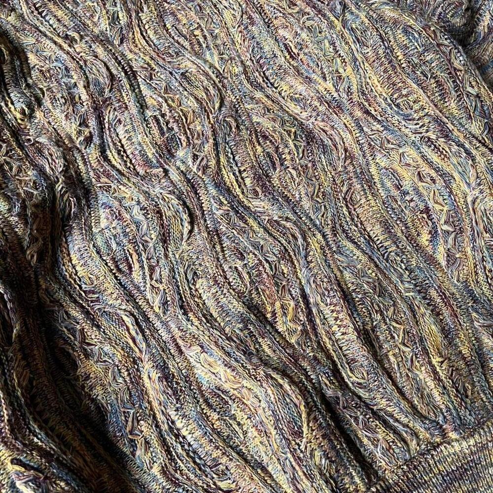 Coogi Original Blues Tundra Style Knitpia Multicolor Sweater Sz USA Mens L 1990s - Picture 2 of 8